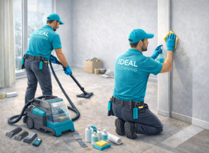 Професійний клінінг після ремонту: спеціалісти IDEAL CLEANING прибирають будівельний пил і сліди матеріалів у квартирі.