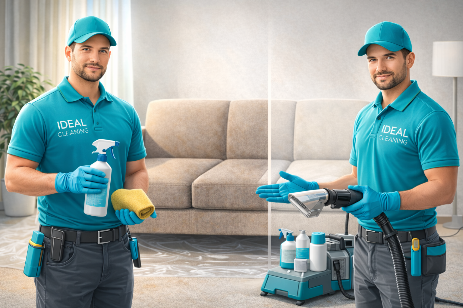 Професійні засоби для хімчистки меблів у роботі майстрів IDEAL CLEANING.